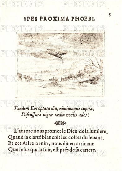 Jacques Callot (French, 1592 - 1635). Le Lever de L'Aurore, 17th century. From The Life of the Virgin in Emblems (La Vie de la MÃ¨re de Dieu représentée par des. Etching. First of two states.
