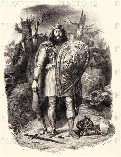 EugÃ¨ne Delacroix (French, 1798 - 1863). Vercingétorix, 1829. From Voyages Pittoresques. Lithograph.