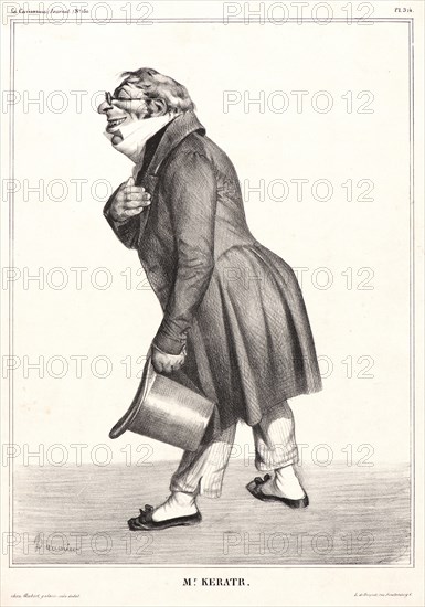 Honoré Daumier (French, 1808 - 1879). M. Keratr., 1833. Lithograph on white wove paper. Image: 278 mm x 204 mm (10.94 in. x 8.03 in.). Second state, with letters.