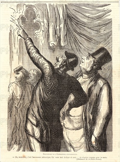 Honoré Daumier (French, 1808 - 1879). Souvenirs de l'Exposition Universelle, 1867. Wood engraving on newsprint paper.