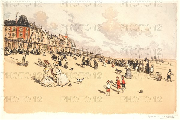 Jean-FranÃ§ois RaffaÃ«lli (French, 1850 - 1924). The Little Beach (La Petite Plage), 1909. Color aquatint. Fourth of four states.