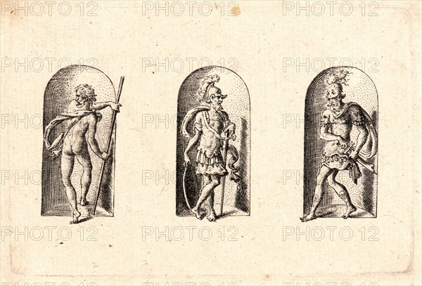 Etienne Delaune (aka Ãâtienne Delaune) (French, ca. 1519 - 1583). Several Gods of Classical Antiquity (Plusieurs Divinités de l'Antiquiteé Paienne), plate 3, 1578. From Several Gods of Classical Antiquity (Plusieurs Divinités de l'Antiquiteé Paienne. Engraving.