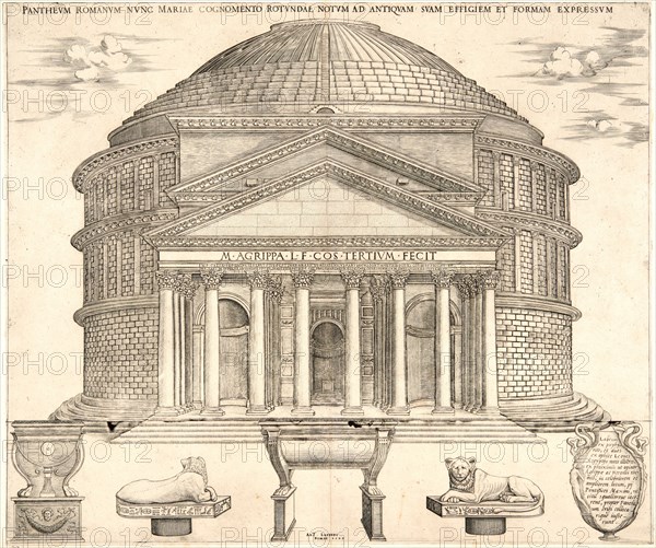 Nicolas Béatrizet (French, born 1507 or 1515, died ca. 1565). Pantheum Romanum..., 1549. Engraving. Second state.