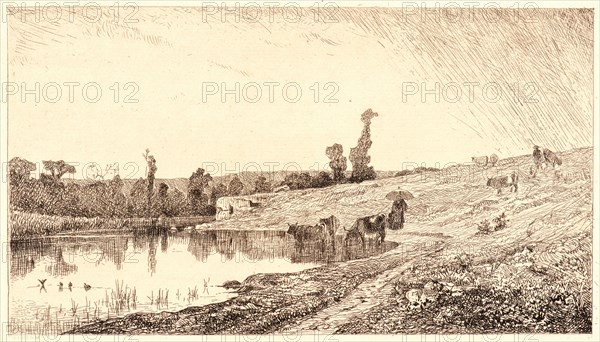 Adolphe Appian (French, 1818 - 1898). L'Etang de Frignon, 1862. Etching. Third state.