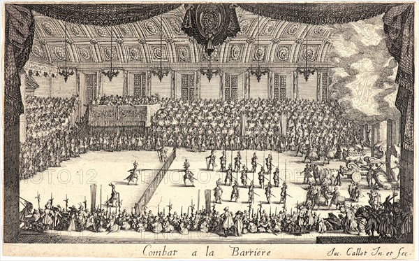 Jacques Callot (French, 1592 - 1635). Le Combate, 17th century. From Le Combat Ã  la Barriere. Etching. Only state.