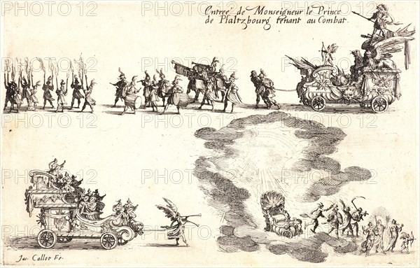 Jacques Callot (French, 1592 - 1635). Entree du Prince de Pfalzbourg, 17th century. From Le Combat Ã  la Barriere. Etching. Only state.