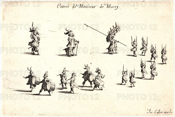 Jacques Callot (French, 1592 - 1635). Entree de M. de Macey, 17th century. From Le Combat Ã  la Barriere. Etching. Only state.