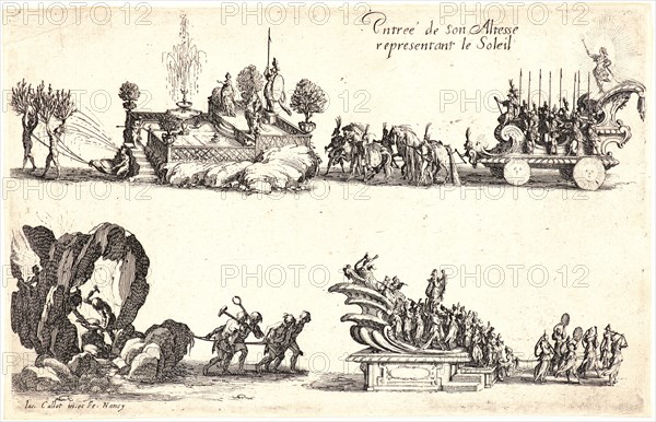 Jacques Callot (French, 1592 - 1635). Entree du Duc Charles IV, 17th century. From Le Combat Ã  la Barriere. Etching. Only state.