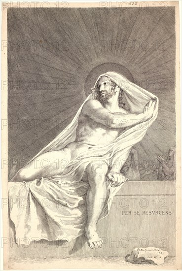 Claude Mellan (French, 1598 - 1688). The Resurrection of Christ (Per Se Resurgens), 1683. Engraving and etching on heavy laid paper. Plate: 441 mm x 282 mm (17.36 in. x 11.1 in.).