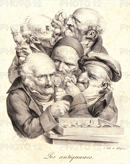 Louis Léopold Boilly (French, 1761 - 1845). The Antiquarians (Les Antiquaires). Lithograph. Image: 249 mm x 204 mm (9.8 in. x 8.03 in.).