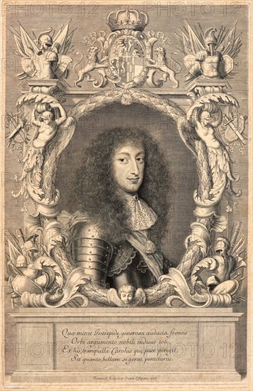 Robert Nanteuil (French, 1623 - 1678). Portrait of Charles-Emanuel, Due de Savoie, 1668. Engraving. Fourth of five states.