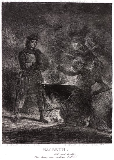 EugÃ¨ne Delacroix (French, 1798 - 1863). Macbeth. Toil and Trouble: Fire burn and cauldron bubble, 1825. Lithograph mounted down on white wove paper. Image: 322 mm x 250 mm (12.68 in. x 9.84 in.). Fourth of five states.