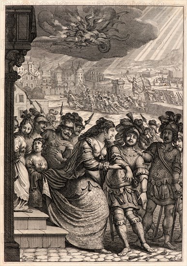 Abraham Bosse (French, 1602-1676) after Claude Vignon (French, 1593 - 1670). Entry of the Troops into Paris; Joan at the Head..., ca. 1657. From Joan of Arc, or France Liberated (La Pucelle ou La France delivrée). Engraving on laid paper. Plate: 260 mm x 182 mm (10.24 in. x 7.17 in.).