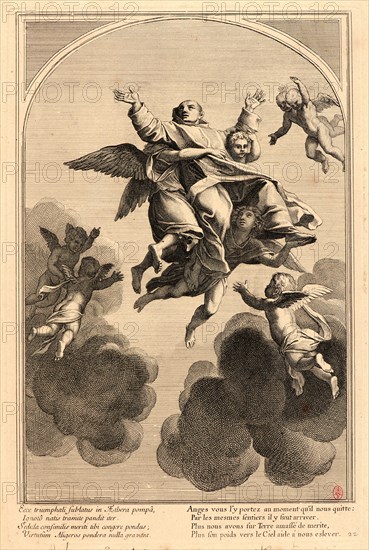 Anonymous after Eustache Le Sueur (French, 1616 - 1655). The Life of Saint Bruno, or The Founding of the Carthusian Order, Plate 22, 17th century -18th century. From The Life of Saint Bruno, or The Founding of the Carthusian Order. Engraving on laid paper. Plate: 338 mm x 220 mm (13.31 in. x 8.66 in.).