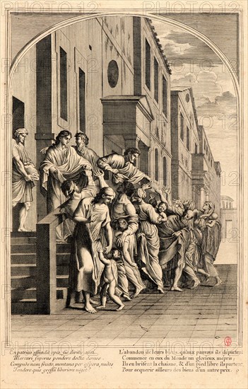 Anonymous after Eustache Le Sueur (French, 1616 - 1655). The Life of Saint Bruno, or The Founding of the Carthusian Order, Plate 8, 17th-18th century. From The Life of Saint Bruno, or The Founding of the Carthusian Order. Engraving on laid paper. Plate: 338 mm x 220 mm (13.31 in. x 8.66 in.).