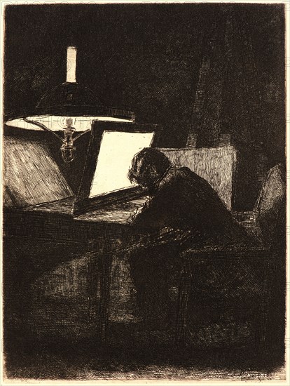 FranÃ§ois Bonvin (French, 1817 - 1887). Self-Portrait of the Artist Etching, 1861. Etching on laid paper. Plate: 218 mm x 164 mm (8.58 in. x 6.46 in.). Only state.