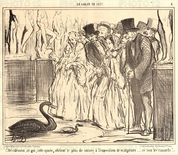 Honoré Daumier (French, 1808 - 1879). Décidément, ce qui, cette année obtient, 1857. From Le Salon de 1857. Lithograph on wove newsprint paper. Image: 207 mm x 263 mm (8.15 in. x 10.35 in.). Second of two states.