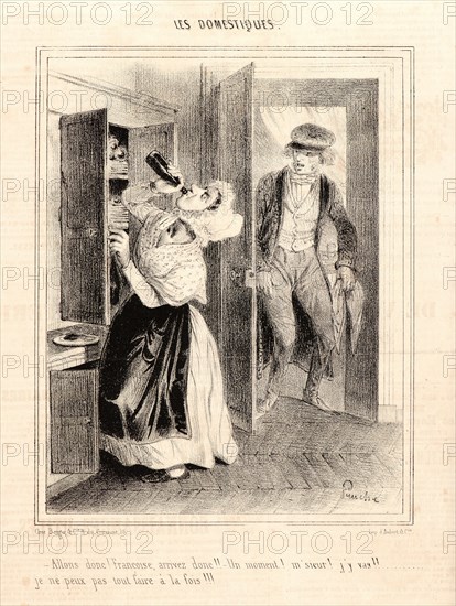 Anonymous (French). Allons donc! Francoise, arrivez donc!!..., ca. 1840-1850. From Les Domestiques. Lithograph on wove newsprint paper. Image: 206 mm x 161 mm (8.11 in. x 6.34 in.).