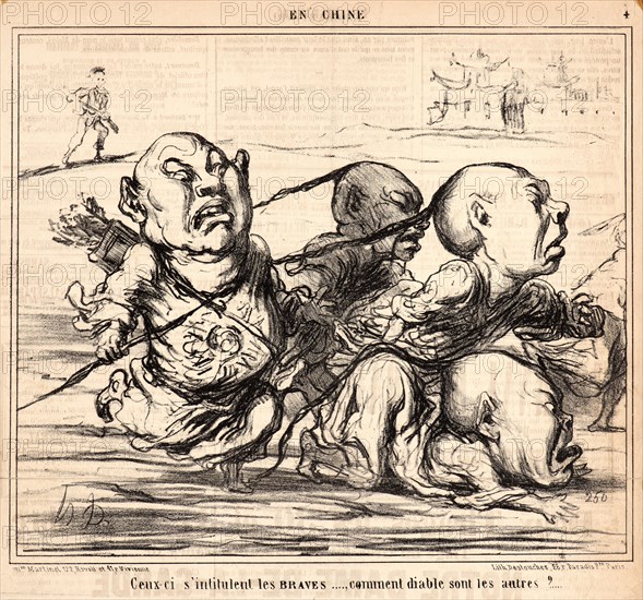 Honoré Daumier (French, 1808 - 1879). Ceux-ci s'intitulent les braves..., 1859. From En Chine. Lithograph on wove newsprint paper. Image: 224 mm x 263 mm (8.82 in. x 10.35 in.) (sheet dimensions are irregular). Second of two states.