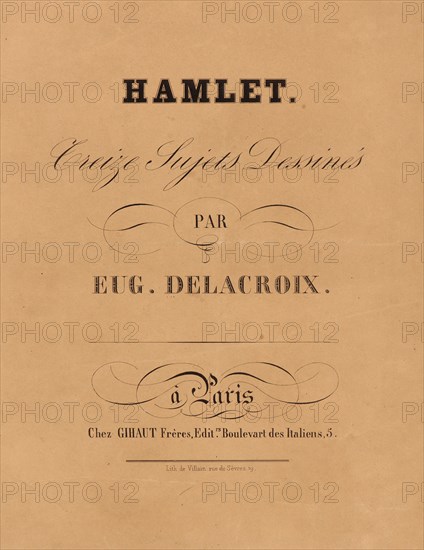 EugÃ¨ne Delacroix (French, 1798 - 1863). Hamlet: title page, 1834-1843. From Hamlet. Lithographs.