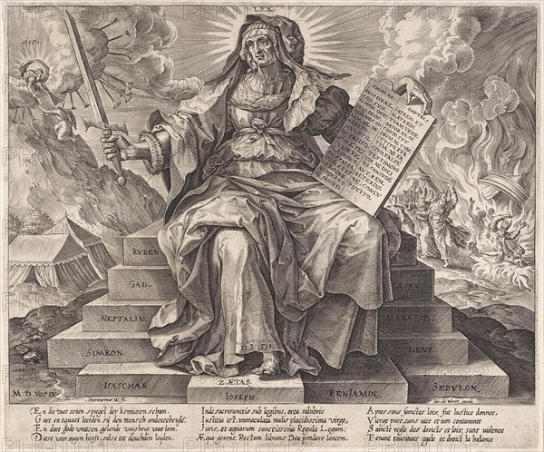 The Silver Age: the law of the Old Testament, Hieronymus Wierix, Jacob de Weert, 1563 - before 1580