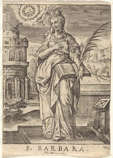 St. Barbara, Johannes Wierix, 1559 - before 1620