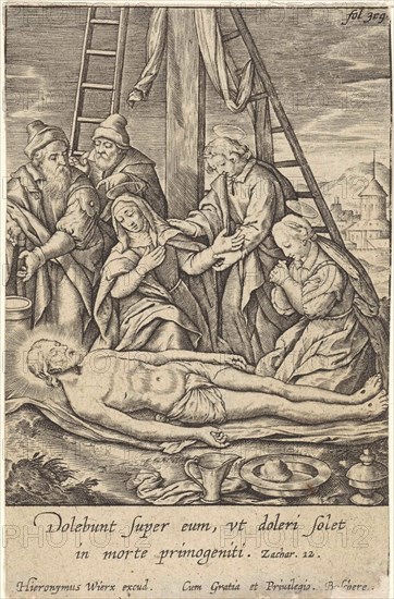 Lamentation of Christ, Hieronymus Wierix, 1563 - before 1619