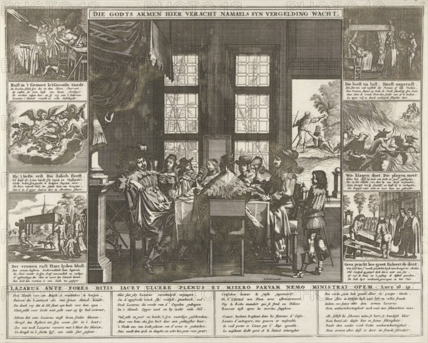 Lazarus and the rich man, Pieter Nolpe, Anonymous, Abraham Bosse, 1640 - 1706