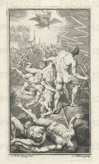 Battle of the gods and giants, Jacob Folkema, 1703 - 1767