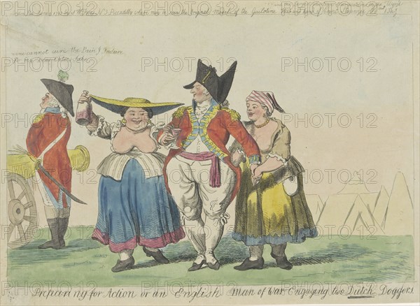 British commander with two Dutch prostitutes, 1793, Isaac Cruikshank, Samuel W. Fores, 1793