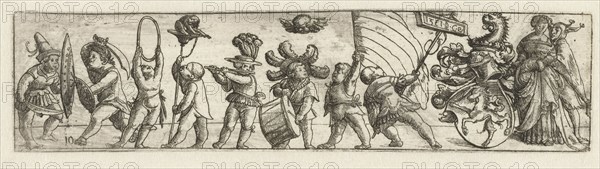 Frieze with putti and coat of arms, Monogrammist CB with tree, 1531