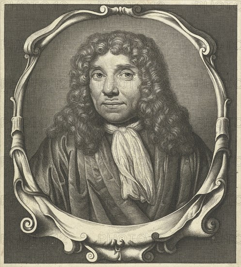 Portrait of Anton van Leeuwenhoek, Abraham de Blois, Jan Verkolje (I), 1679 - 1717