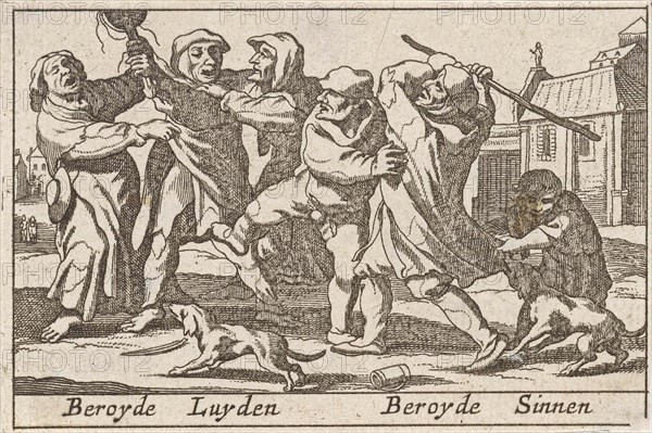 Battle between poor people, Pieter Hendricksz. Schut, Claes Jansz. Visscher (II), 1628 - 1650