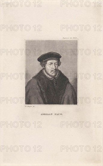 Portrait of Adriaan Pauw (1516-1578), Dirk Jurriaan Sluyter, Jacob Houbraken, 1826 - 1886