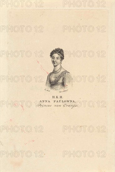 Portrait of Anna Pavlovna Romanowa (Queen of the Netherlands), Willem van Senus, 1816 - 1840