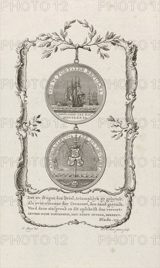Medal in honor of Gerardus Oorthuys, captain of the frigate Den Briel, Noach van der Meer (II), 1781 - 1782