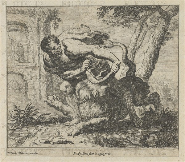 Samson and the lion, Erasmus Quellinus (II), 1617 - 1678