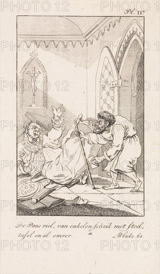 Falling cleric and a man with a letter, DaniÃ«l Veelwaard (I), Jacob Smies, FranÃ§ois Bohn, 1802 - 1809
