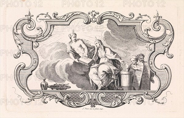 Vignette with Faith and Truth, Jan Punt, 1747