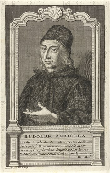 Portrait of Rudolf Agricola, Adolf van der Laan, 1694 - 1755