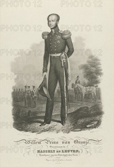 Portrait of William II, King of the Netherlands, Willem Hendrik Hoogkamer, Hendrik Klouzing (II), J. Guykens, 1831 - 1833