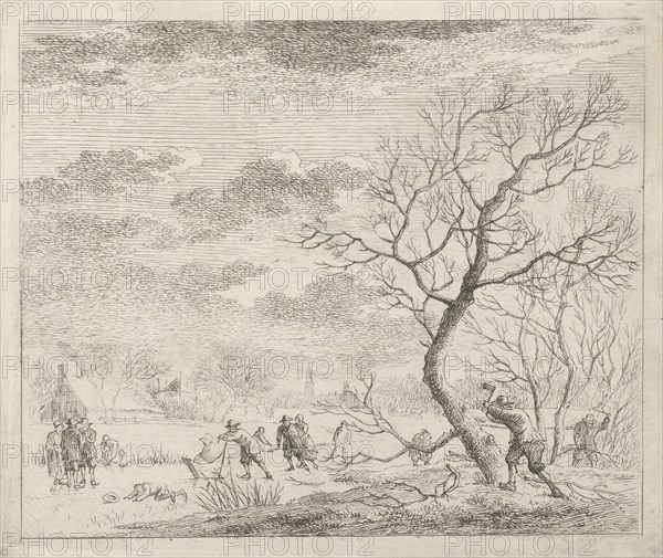 Winter Landscape with Skaters, Johannes Janson, 1783