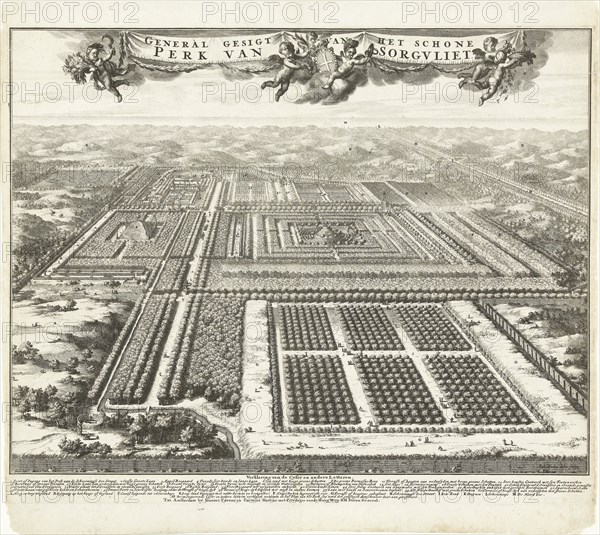 Zorgvliet Park in The Hague, The Netherlands, Johannes Jacobsz van den Aveele, Johannes Covens, Cornelis Mortier, c. 1691 - c. 1698