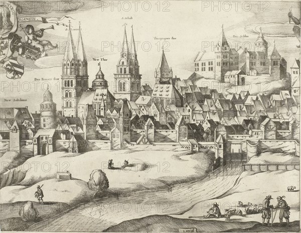 View of Nuremberg, Germany, Dirk Eversen Lons, Nicolaes Visscher (I), 1666