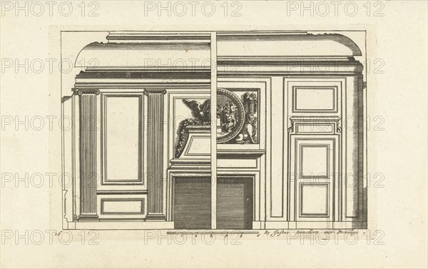 Wall Layout, interior, decoration, design, ornament, ornamental, architecture, Jean Lepautre, Justus Danckerts c. 1675 - c. 1686