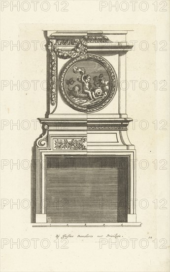 Interior, decoration, design, ornament, ornamental, architecture, Jean Lepautre, Justus Danckerts c. 1675 - c. 1686