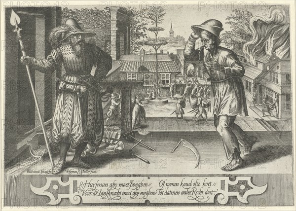 Soldier and the farmer, Harmen Jansz Muller, 1578 - 1587