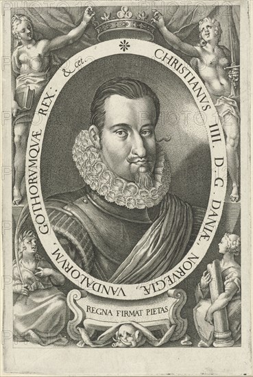 Portrait of King Christian IV of Denmark and Norway, Jan Harmensz. Muller, Remmert Petersen, 1604 - 1608