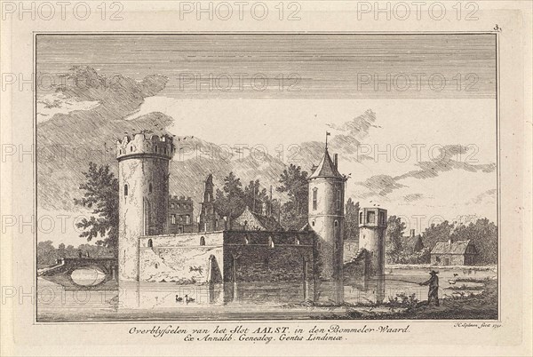 View of the ruins of castle Aalst, Gelderland, The Netherlands