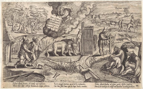 The blind shepherds, Antonie Wierix (II), Willem van Haecht (I), 1579